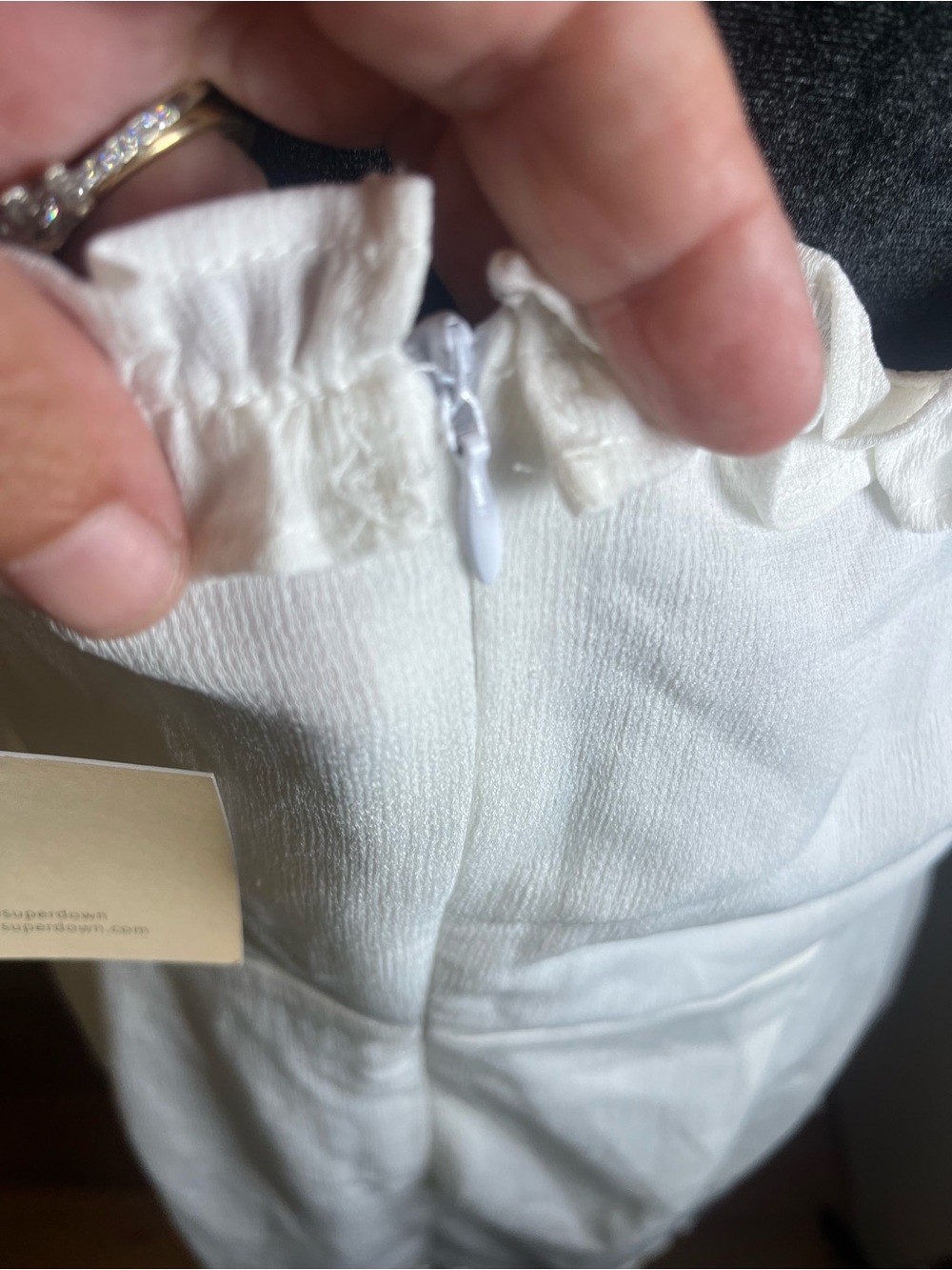 superdown White  Ruffle Strap Dress - Picture 3 of 10